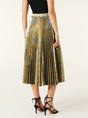 Falone Gold Midi Skirt