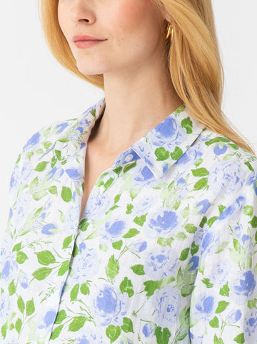 Helen Button Down - Rosebud in Sky