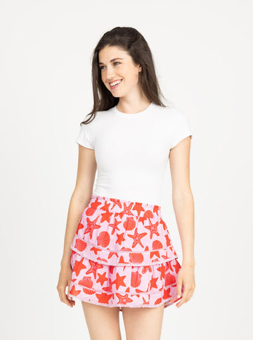 Maggie Skirt in Starfish Poppy