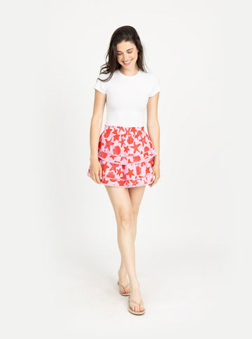 Maggie Skirt in Starfish Poppy