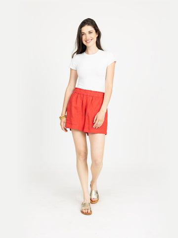 Summer Short in Solid Poppy