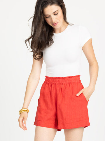 Summer Short in Solid Poppy