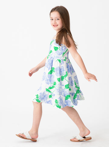 Bea Dress in Hydrangea Walk Blue