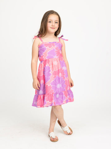 Bea Dress in Glowing Gardenia Pink