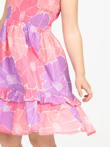 Girl's Julia Dress in Glowing Gardenia Pink