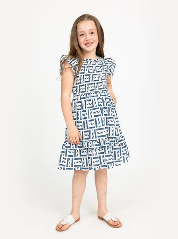 Girl's Julia Dress in Cape Cod Navy