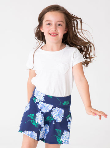 Girls Rally Skort in Hydrangea Walk Regatta