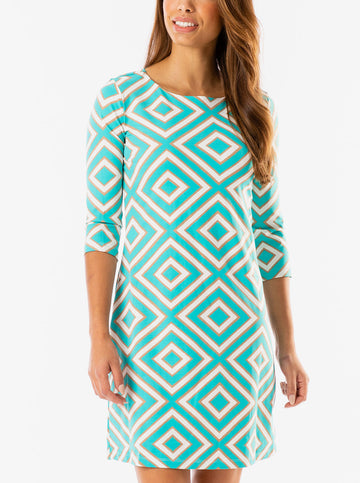 Bimini Dress in Y-Knot in Turquoise