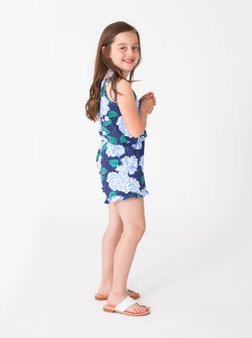 Rosie Romper in Hydrangea Walk Regatta