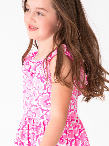 Amelia Dress in Pick Your Petals Pink