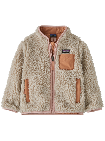 Baby Retro-X® Fleece Jacket - Natural w/Mallow Pink