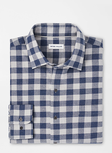 Delta Cotton Sport Shirt in Navy