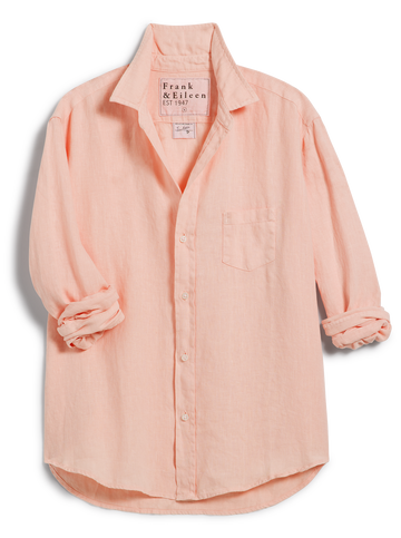 Eileen Button Up in Peach Linen