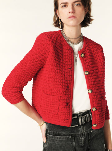 Gaspard Cardigan in Rouge