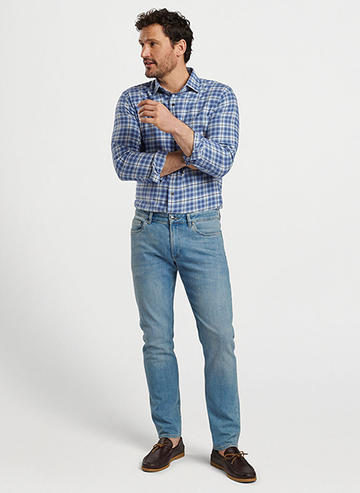 Gander Cotton Sport Shirt in Ocean Blue