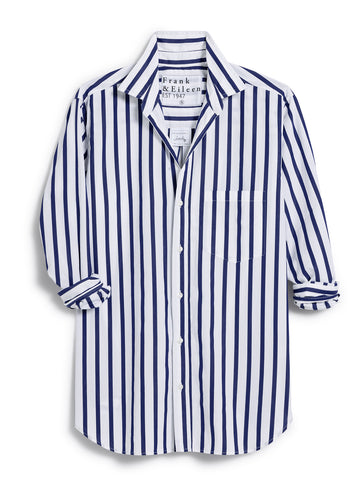 Joedy Button-Up in Wide Navy Stripe