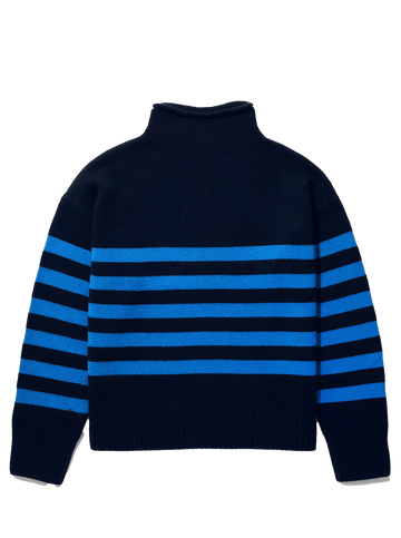 The Lucca Sweater in Navy/Royal Blue