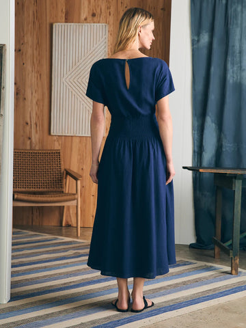 Coast to Coast Midi Dress in Navy