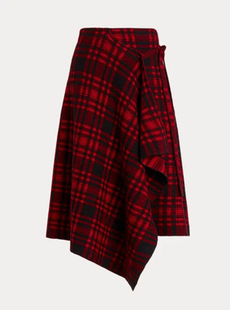 Black plaid 2025 wrap skirt