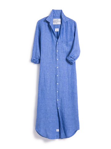 Rory Maxi Shirtdress in Blue