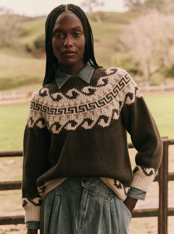 The Greek Key Pullover in Driftwood