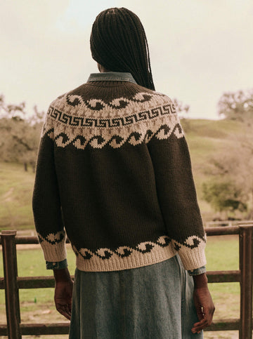 The Greek Key Pullover in Driftwood