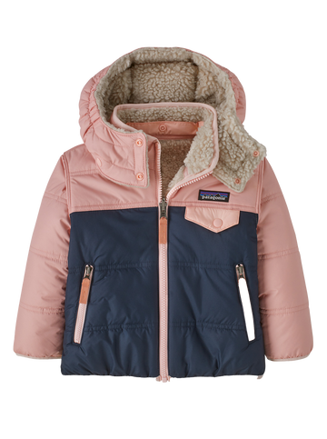 Baby Reversible Tribbles Hoody - New Navy w/Mallow Pink