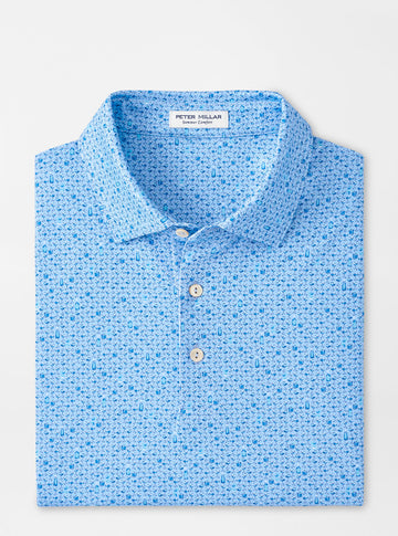 Whiskey Sour Performance Jersey Polo - Cottage Blue