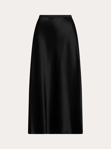 Double-Faced Satin Skirt in Black