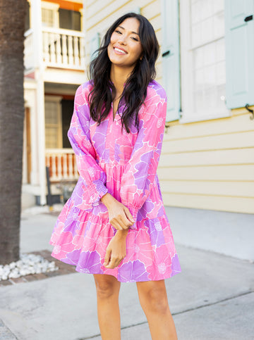 Megan Dress - Glowing Gardenia in Pink