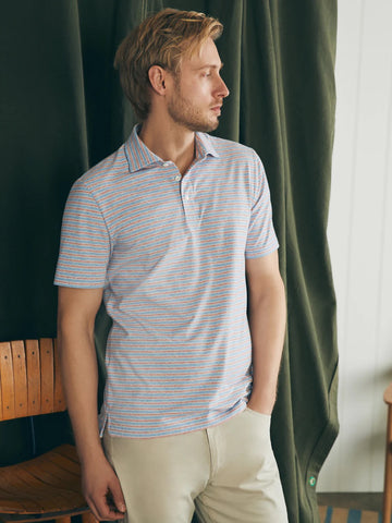Movement™ Short-Sleeve Polo in Horizon Line Stripe