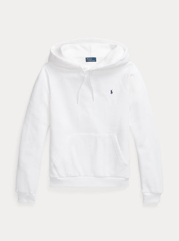 Shrunken Fit Fleece Hoodie in White